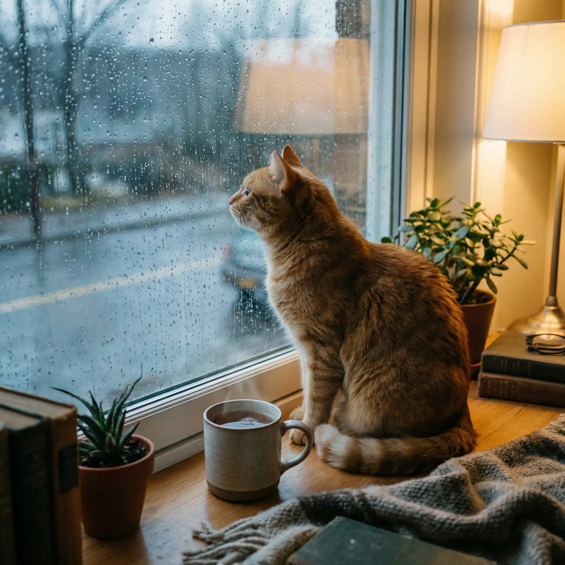 猫咪望着窗外的雨 - 在厨房被夫上司侮辱电影